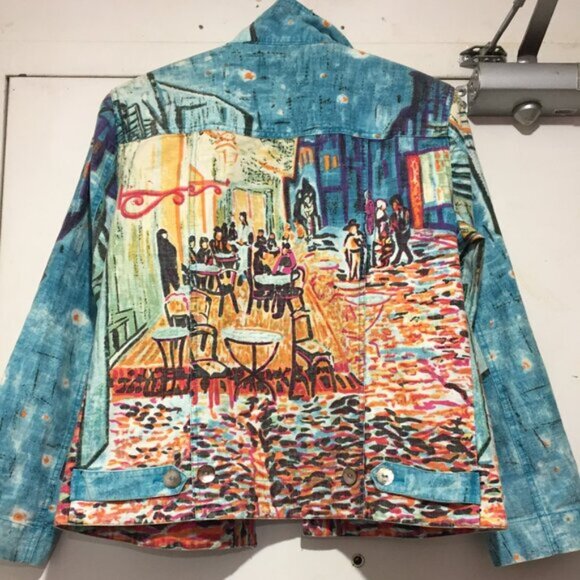 ATTITUDE PRINT JEANS JACKETS SIZE S - Picture 12 of 13